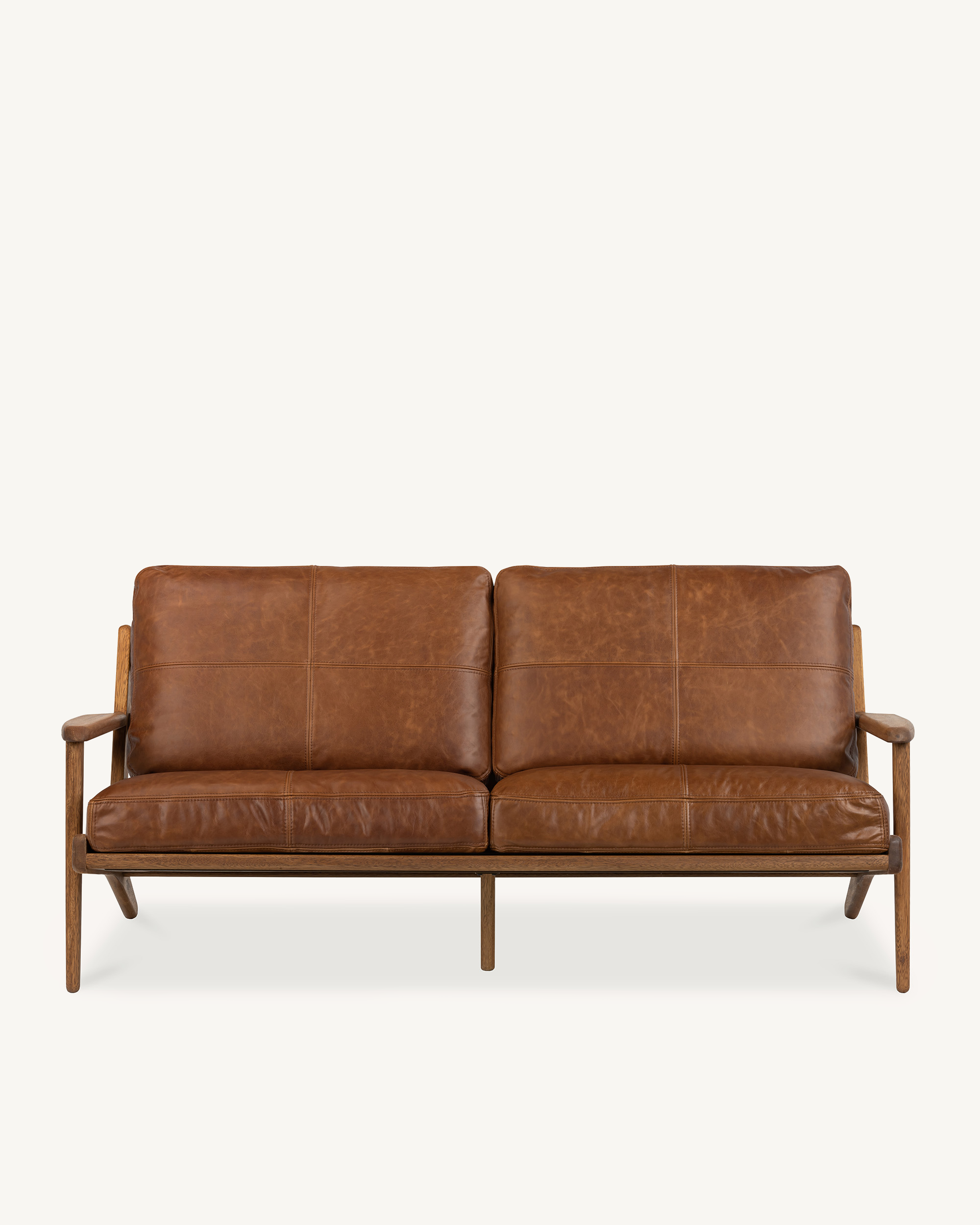 Map 3 Seat Sofa - Walnut/Leather