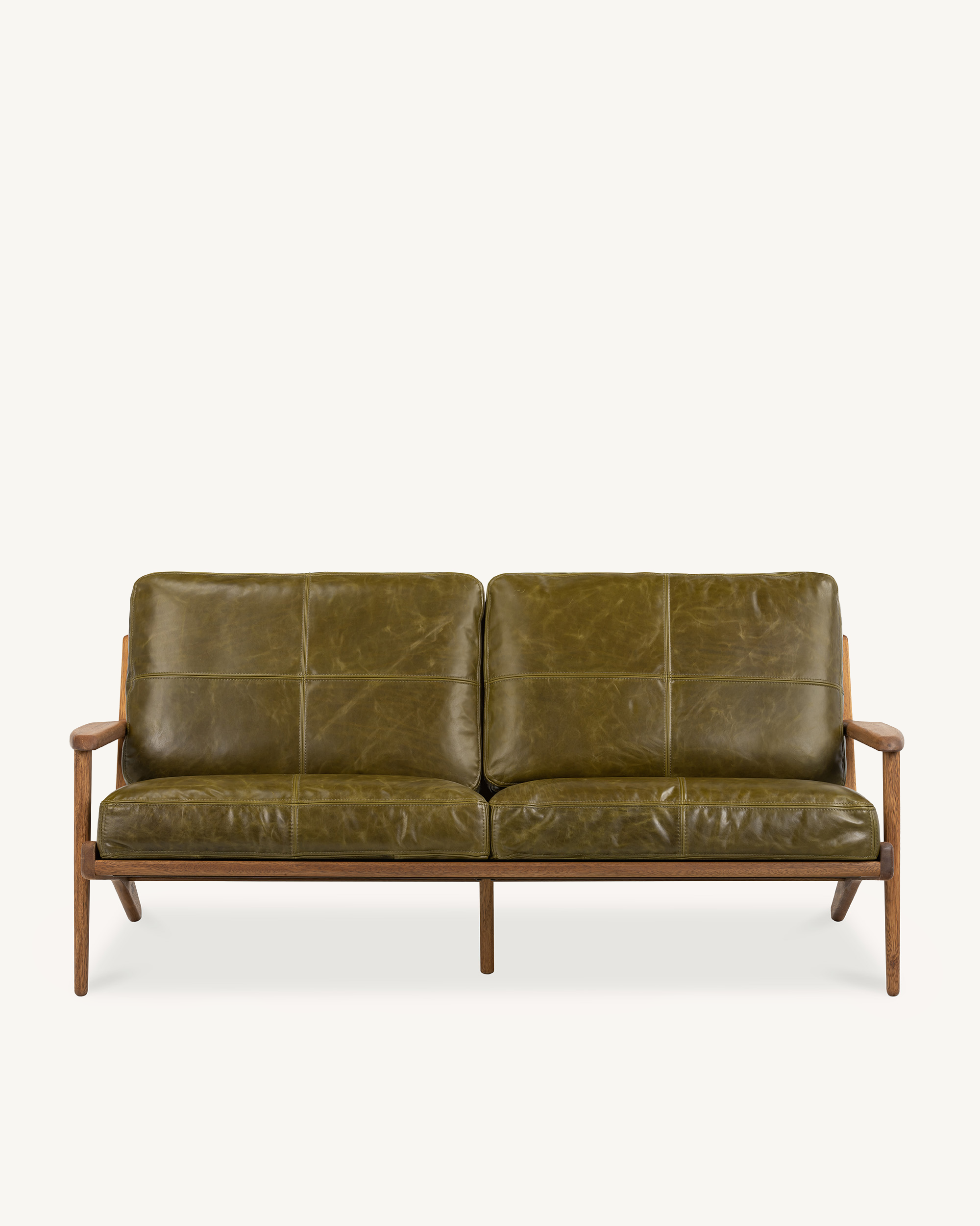 Map 3 Seat Sofa - Walnut/Leather - Special Order