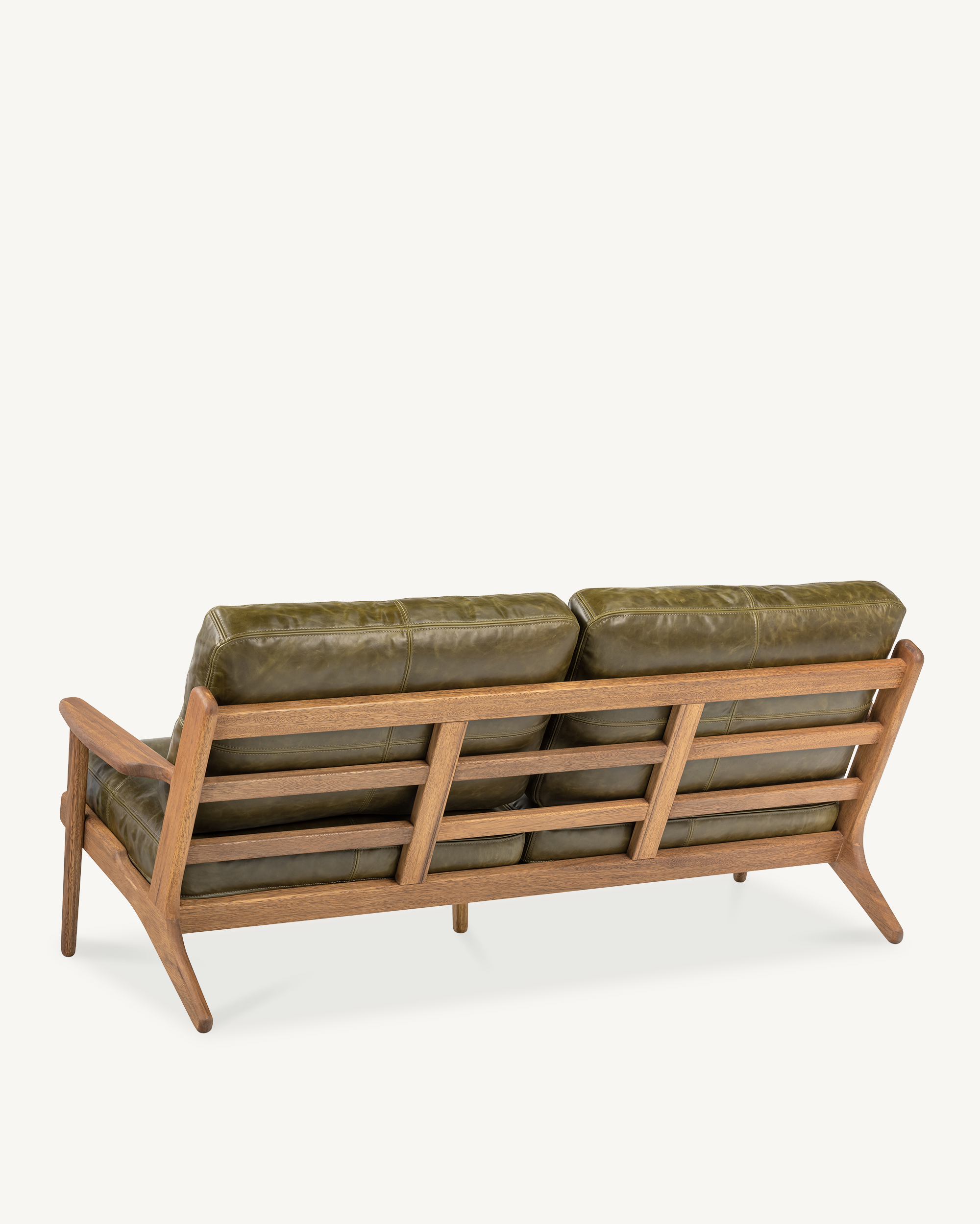 Map 3 Seat Sofa - Walnut & Leather