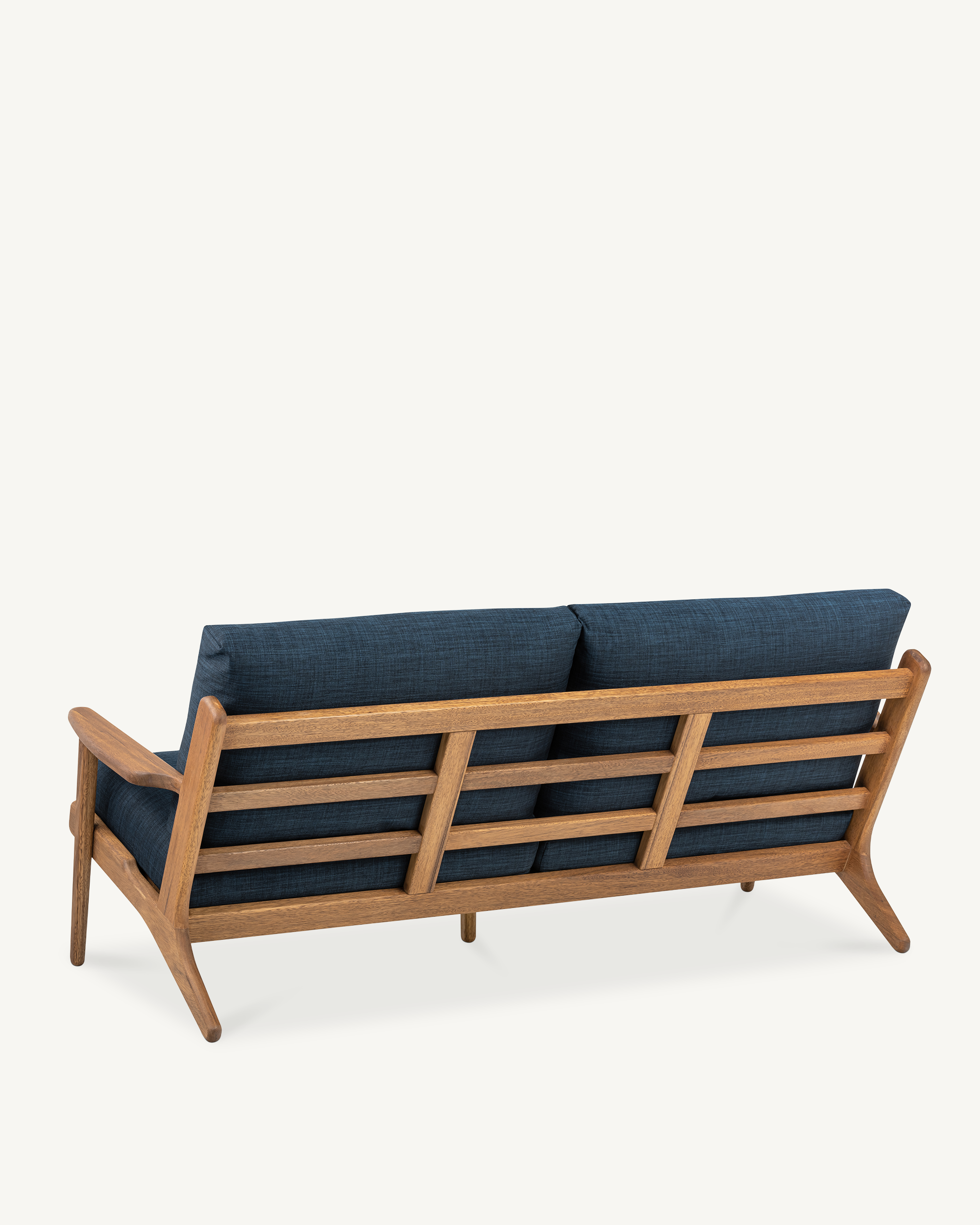 Map 3 Seat Sofa - Walnut & Fabric