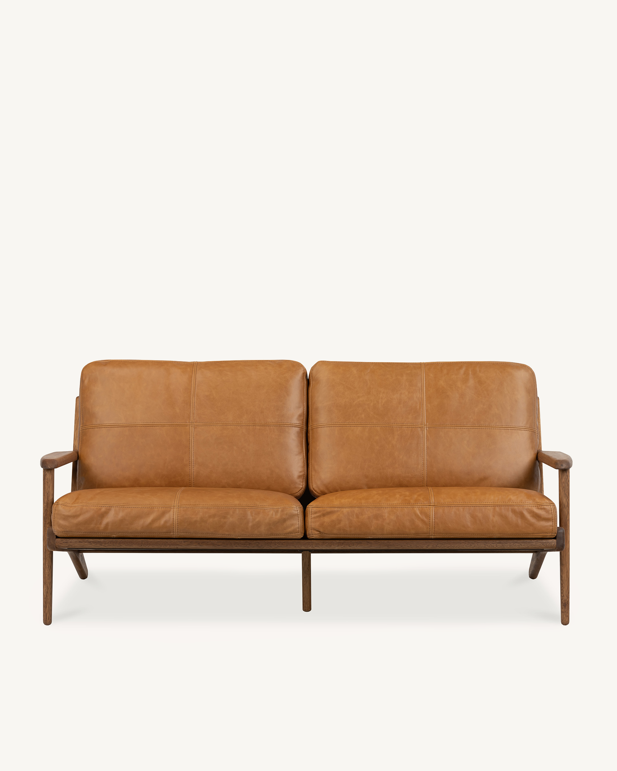 Map 3 Seat Sofa - Walnut/Leather