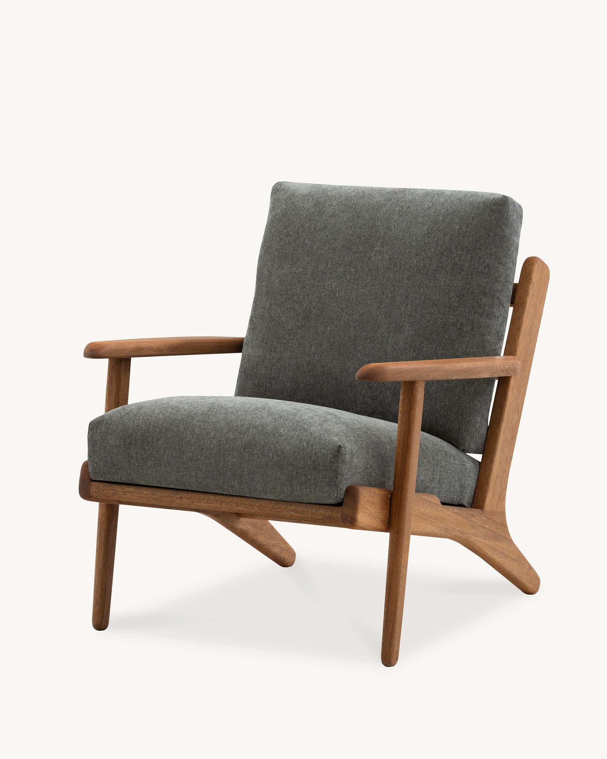 Map Armchair Walnut Frame Evergreen Green Fog Fabric