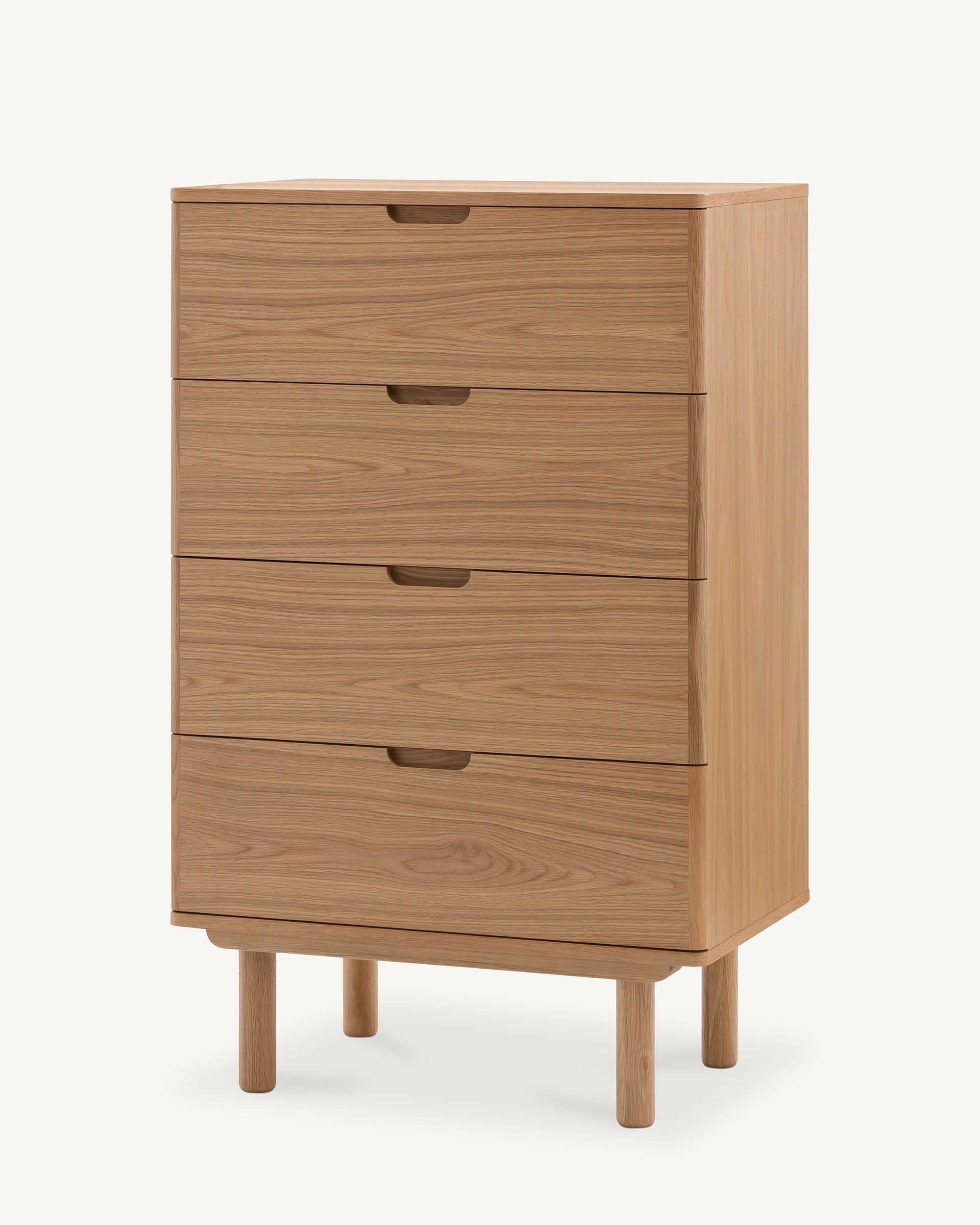 Orrma Narrow Chest of 4 Oak Drawers