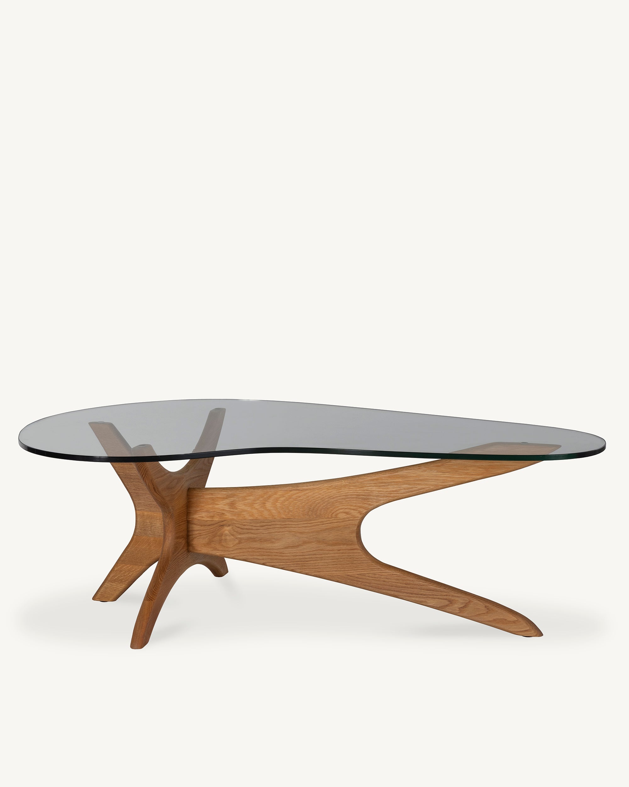 Vastra Glass Coffee Table (Solid Oak Base) | The Modern