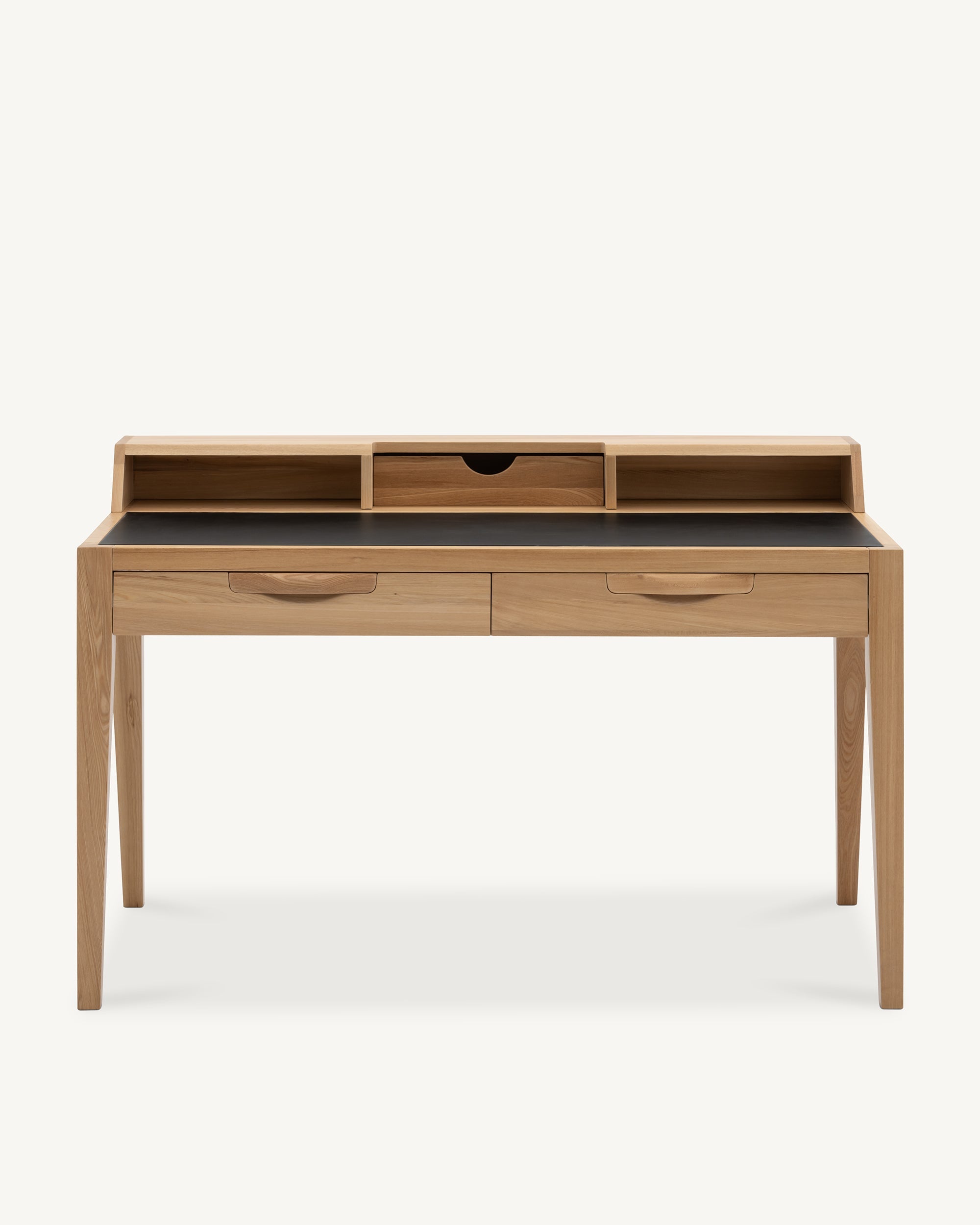 Writer's Desk Elm Black Leather