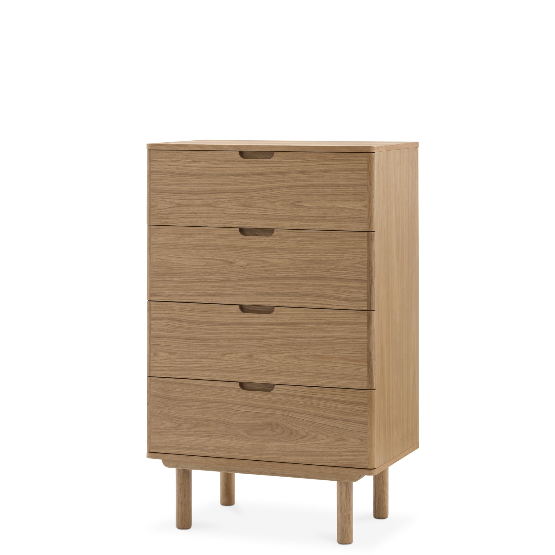 Orrma Narrow Chest of 4 Drawers - Oak Nat