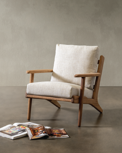 Map Armchair (Walnut Frame/Sandstone)