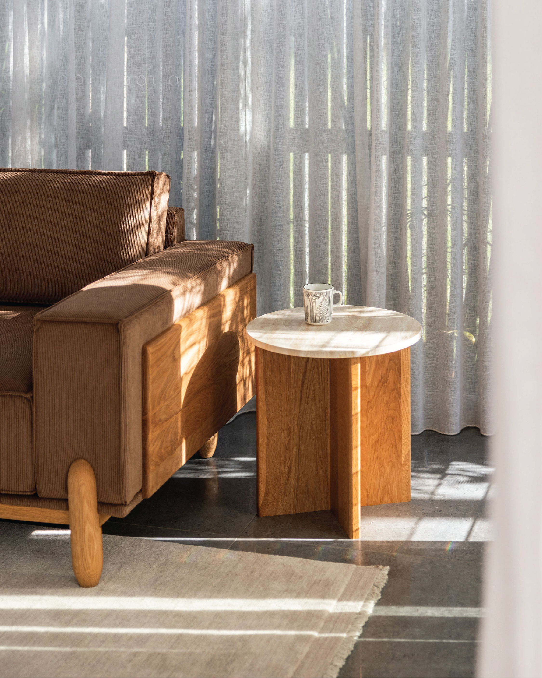 Forest Travertine Side Table