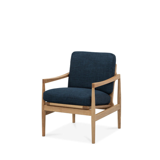 Den Armchair (Oak Frame/Royal Blue)