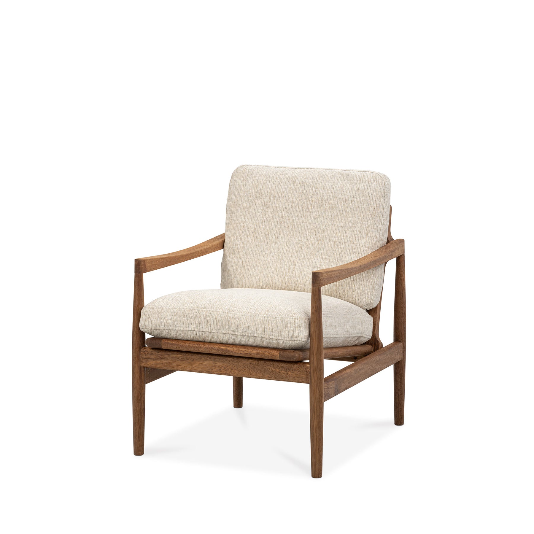 Den Armchair - Walnut Frame & Fabric Cushions