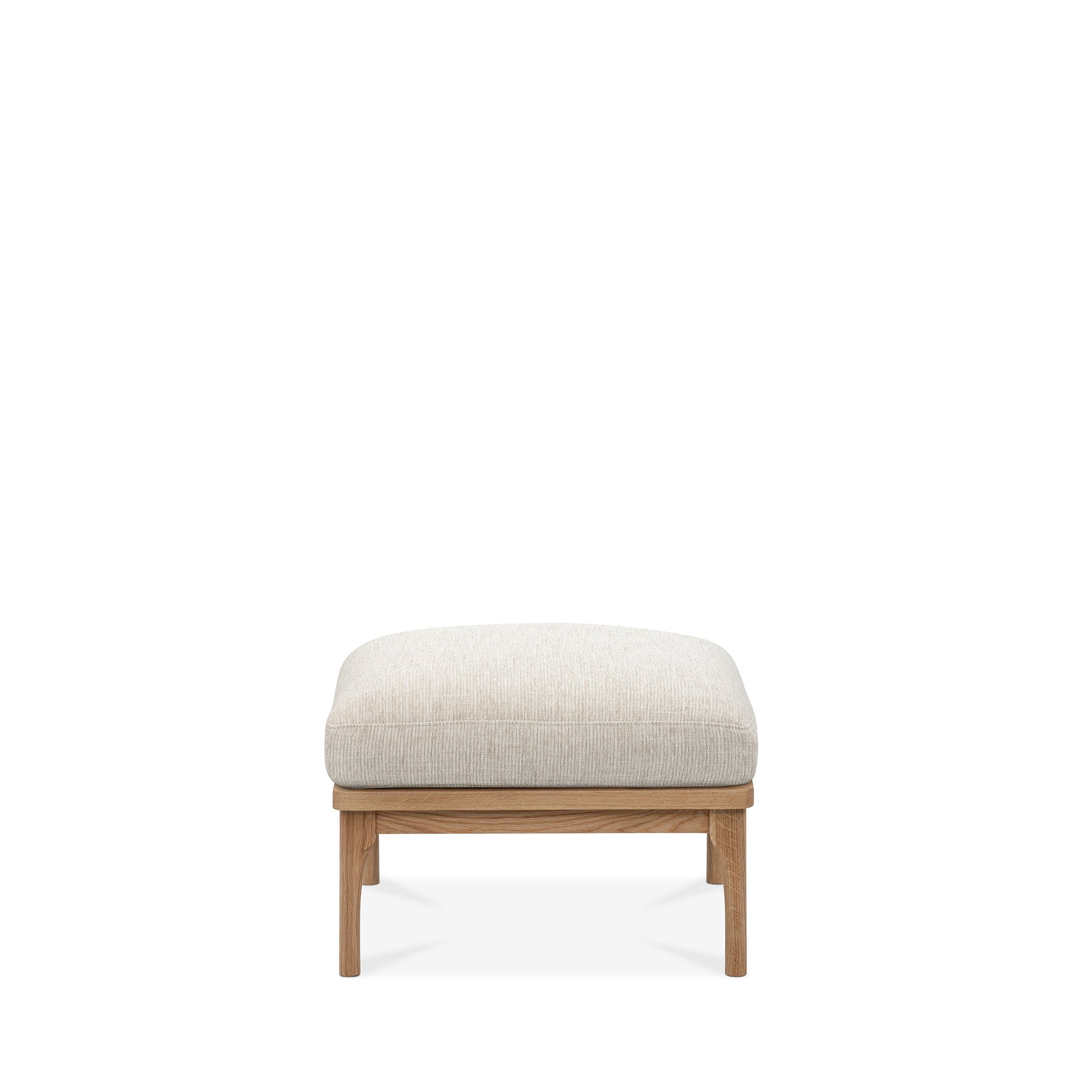 Den Footstool Oak Frame Sandstone Fabric