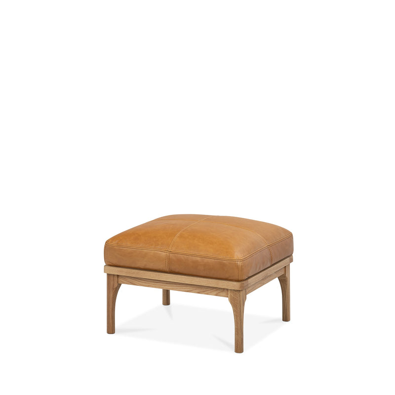 Den Footstool (Oak Frame/Tan Leather)