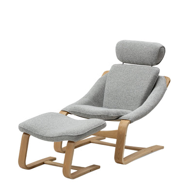 Kurva Lounge Chair with Ottoman - Grey Ash *DISCONTINUED FLOOR STOCK ONLY*