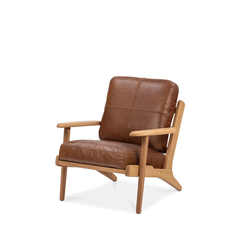 Map Armchair (Oak Frame/Brown Leather)
