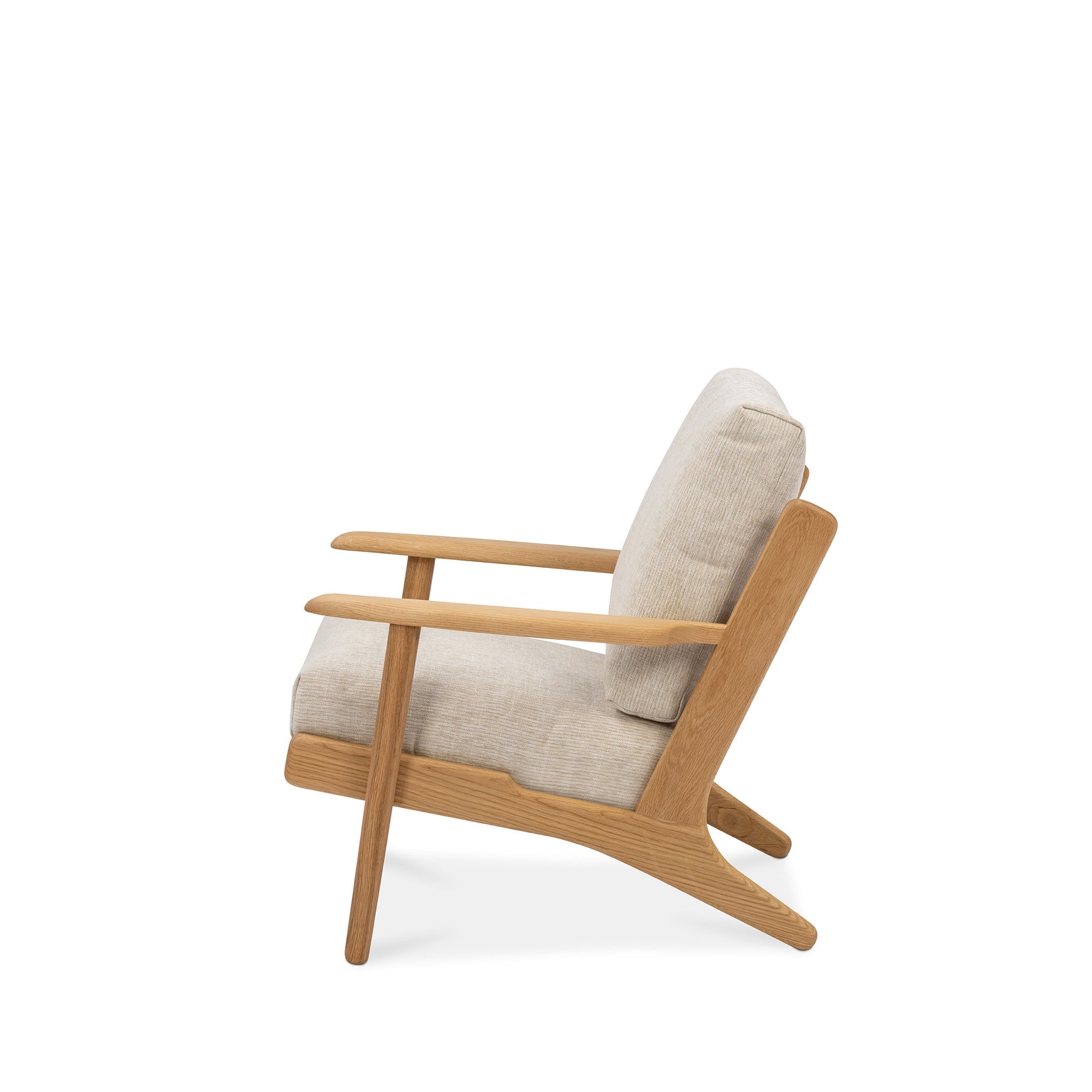 Map Armchair Oak Frame Sandstone Fabric