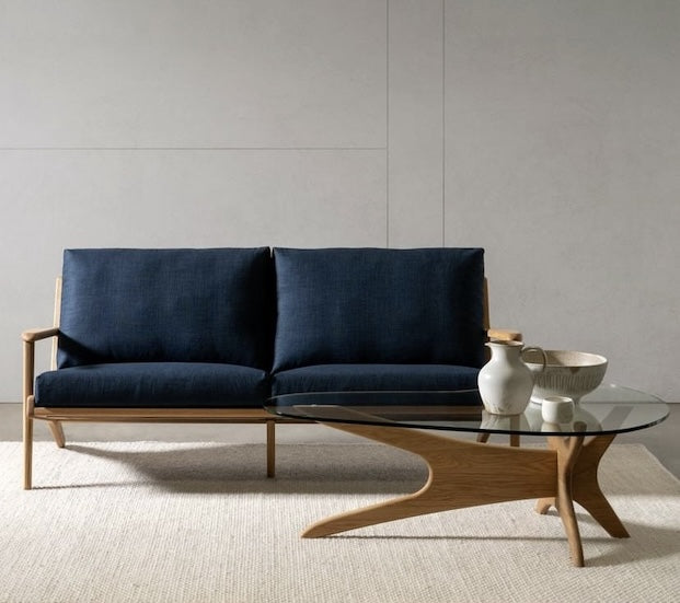 Map 3 Seat Sofa - Walnut/Fabric