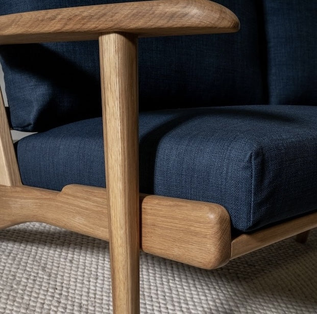 Map 3 Seat Sofa - Walnut/Fabric