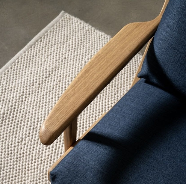 Map 3 Seat Sofa - Walnut/Fabric