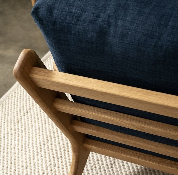 Map 3 Seat Sofa - Walnut/Fabric