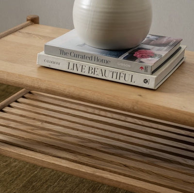 Arna Oiled Oak Bench with Drawer