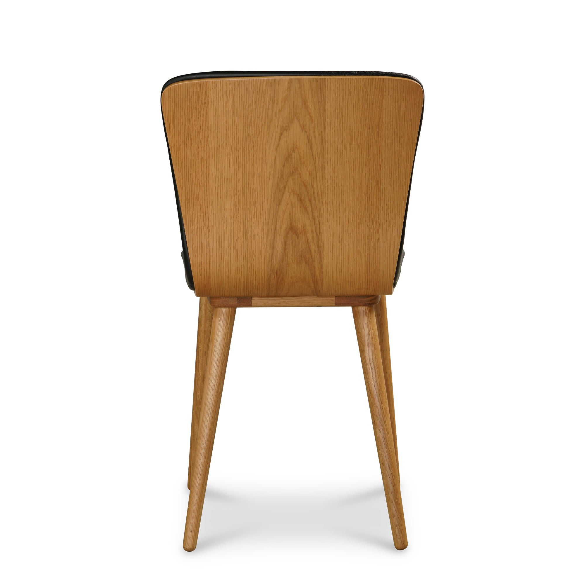 Arna 02 Oak Black Leather Dining Chair