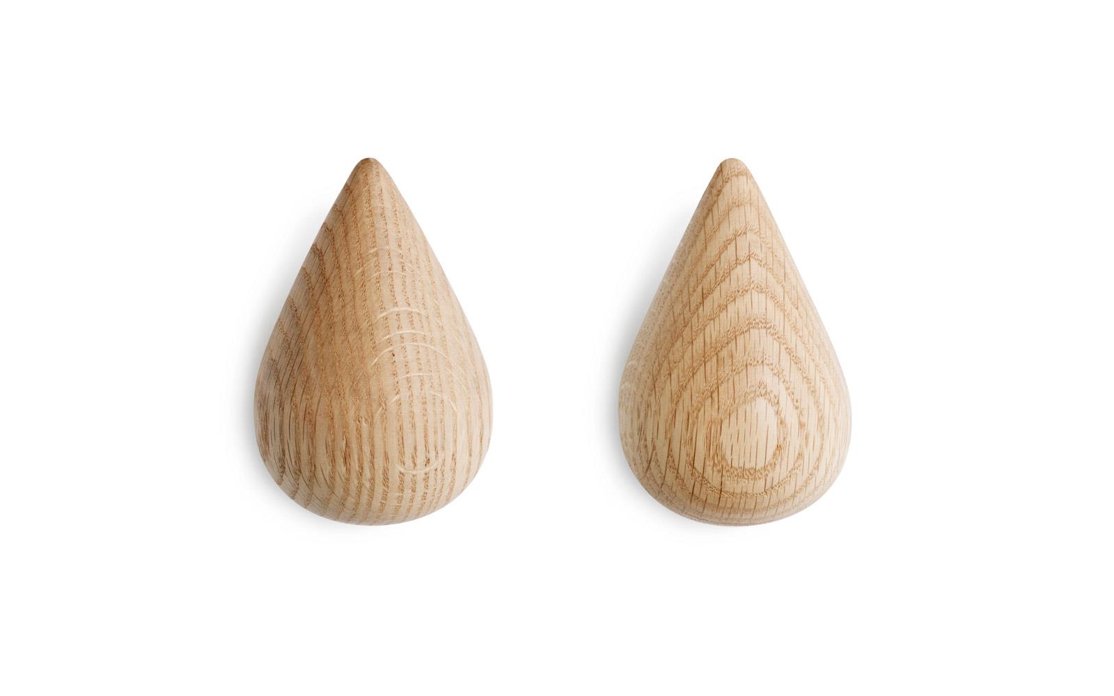 Normann Copenhagen Dropit Hooks Natural Oak - Large Set of 2