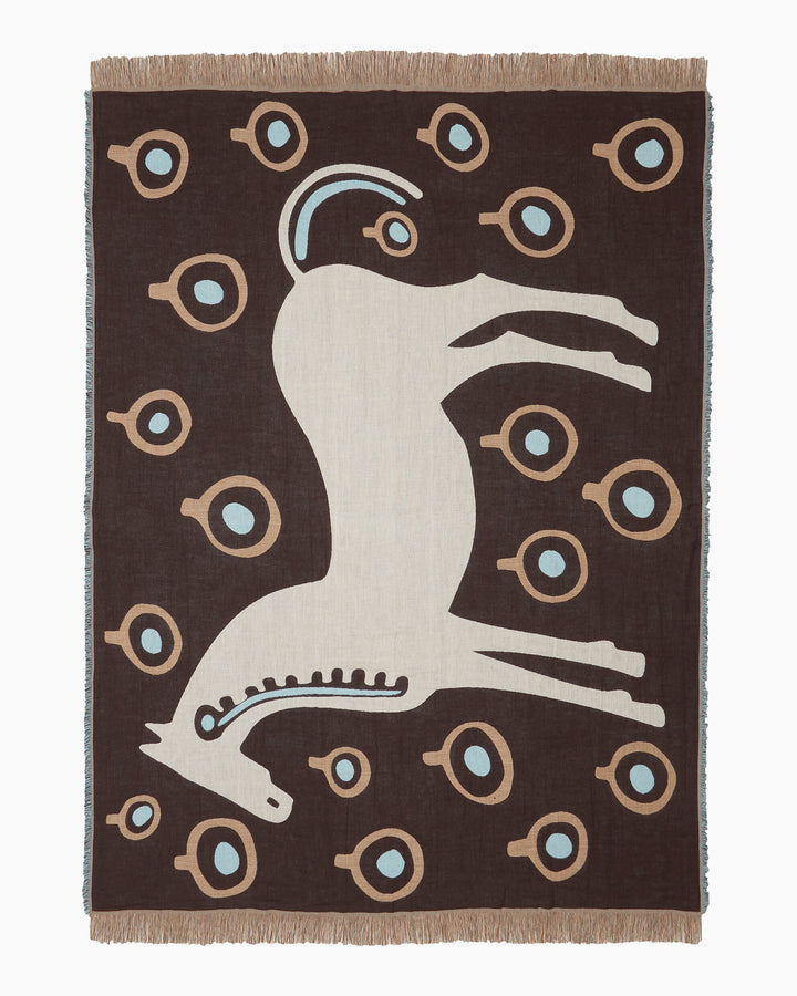 marimekko■新品MUSTA TAMMA BLANKET Marimekko Musta Tamma Brown / Beige / Blue Blanket - Blankets