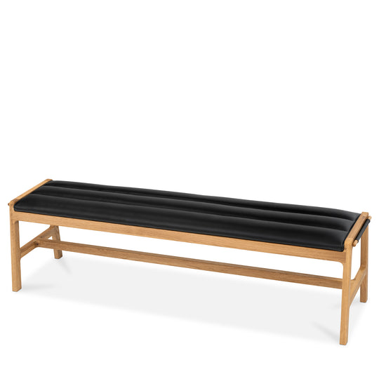 Arna Bench Oak Oiled - Black Leather
