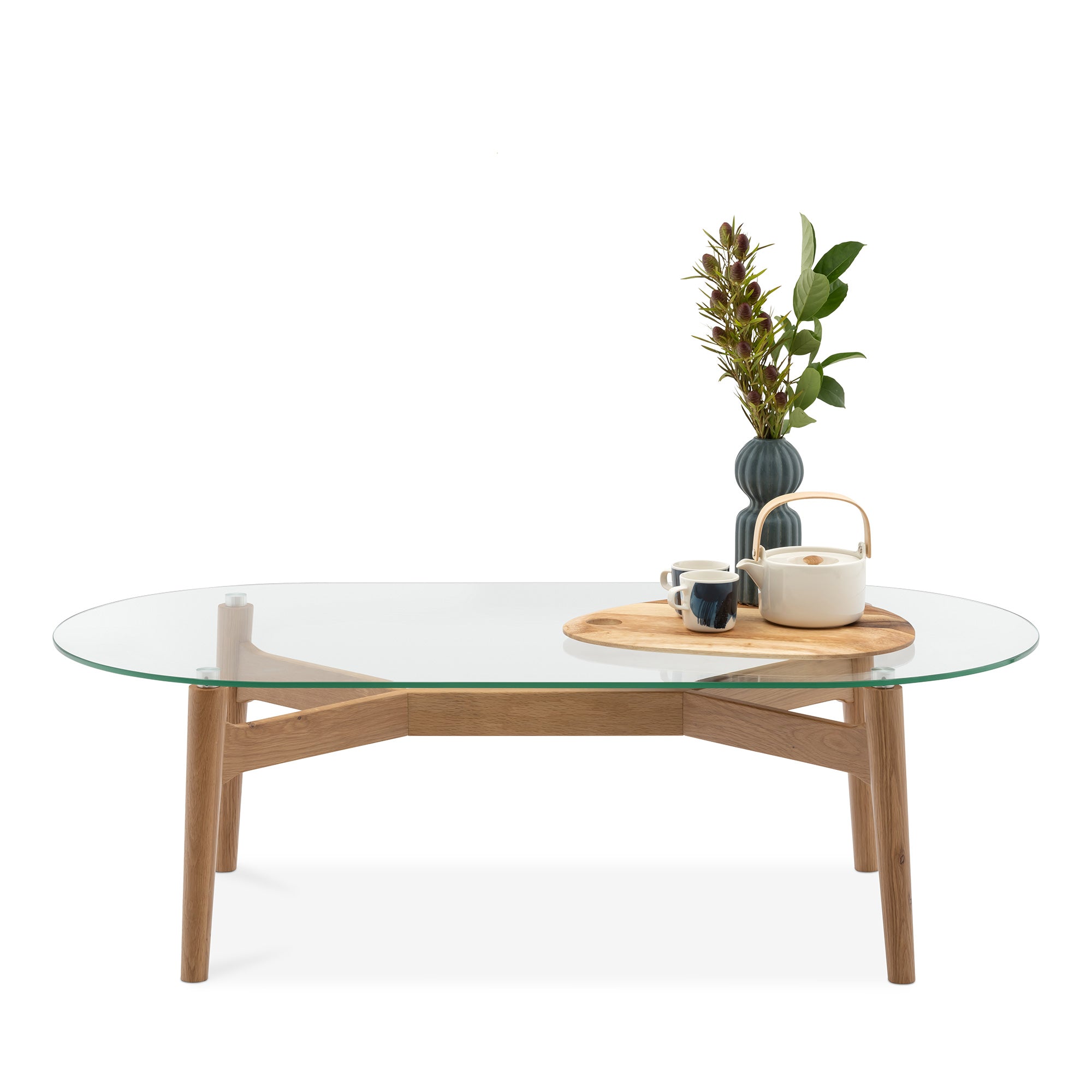 Arna Oval Glass Coffee Table