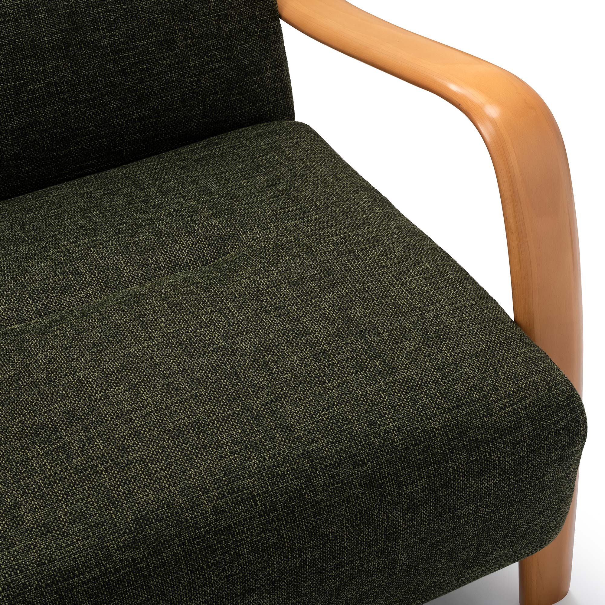 Beech Mid-Century Armchair Forest Green