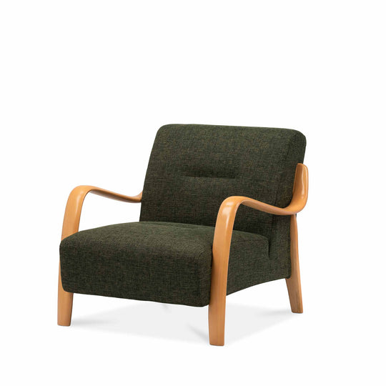 Beech Armchair - Forest Green