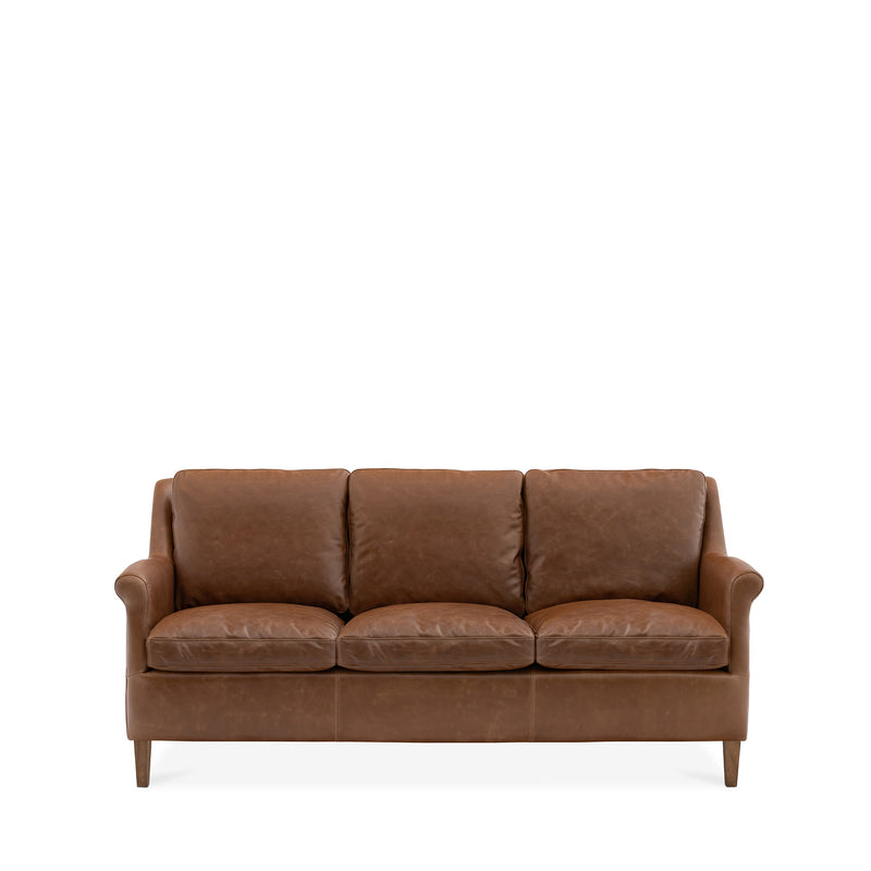 Club 3 Seat Sofa - Brown Leather
