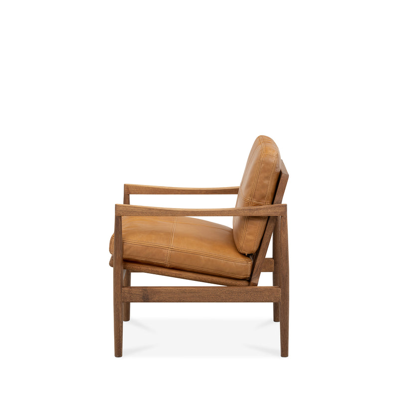 Den Armchair (Walnut Frame/Tan Leather)