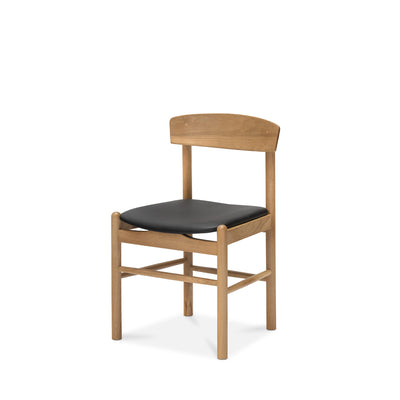 Forest 02 Oak Dining Chair - Black Leather