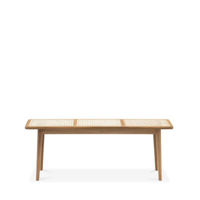 Forest Oak and Rattan Bench