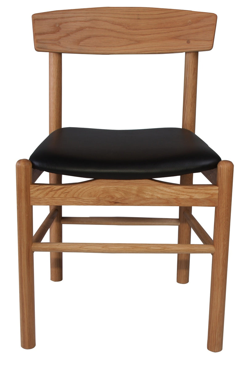 Forest 02 Oak Dining Chair - Black Leather