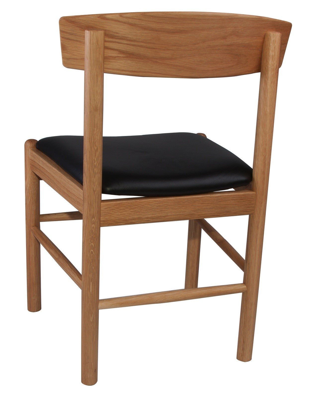 Forest 02 Black Full-Grain Leather Oak Dining Chair