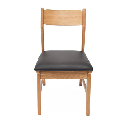 Forest 05 Oak Dining Chair - Black Leather