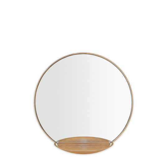 Forma Elm Wall Mirror with Shelf