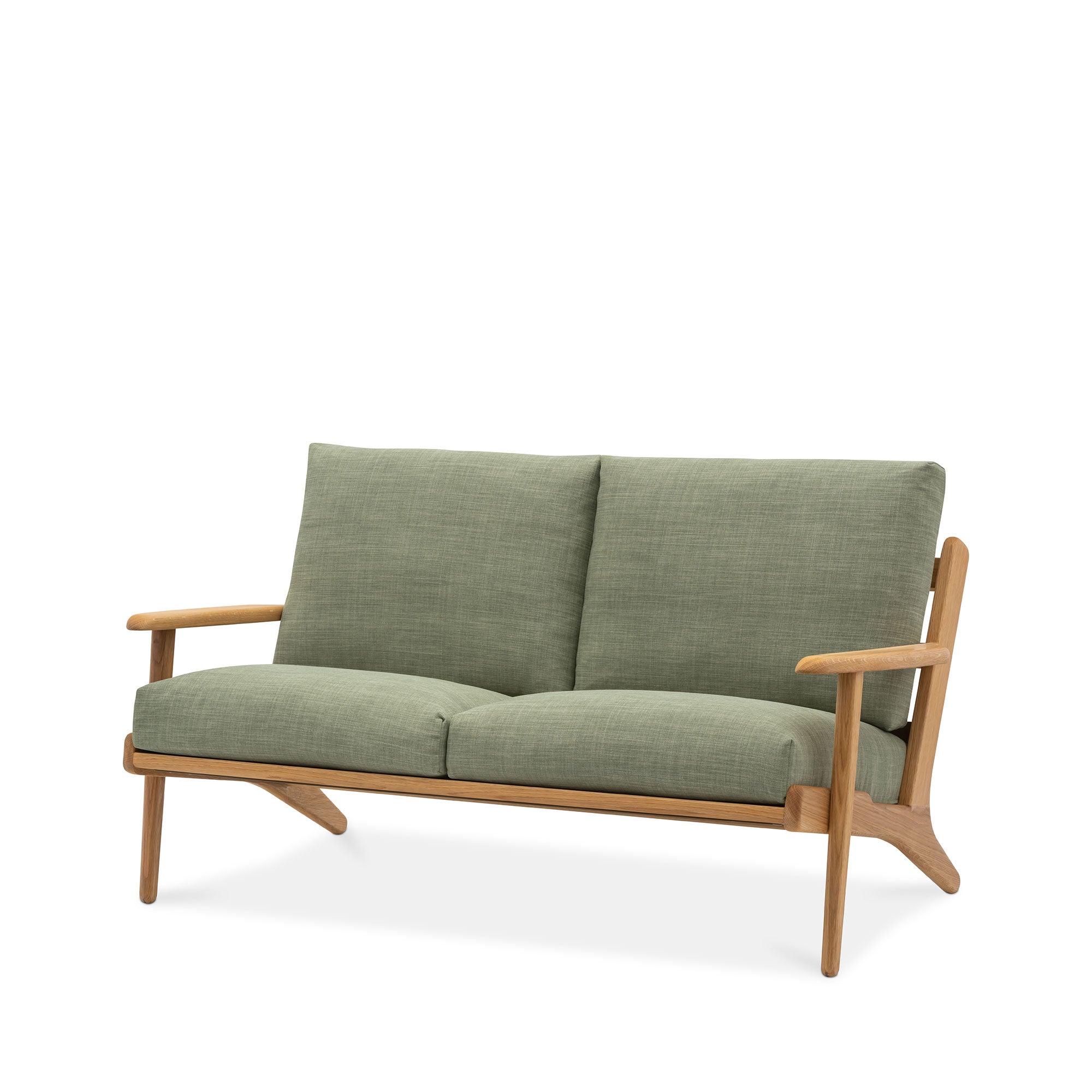 Map 2 Seat Sofa (Oak Frame/Sage Green)