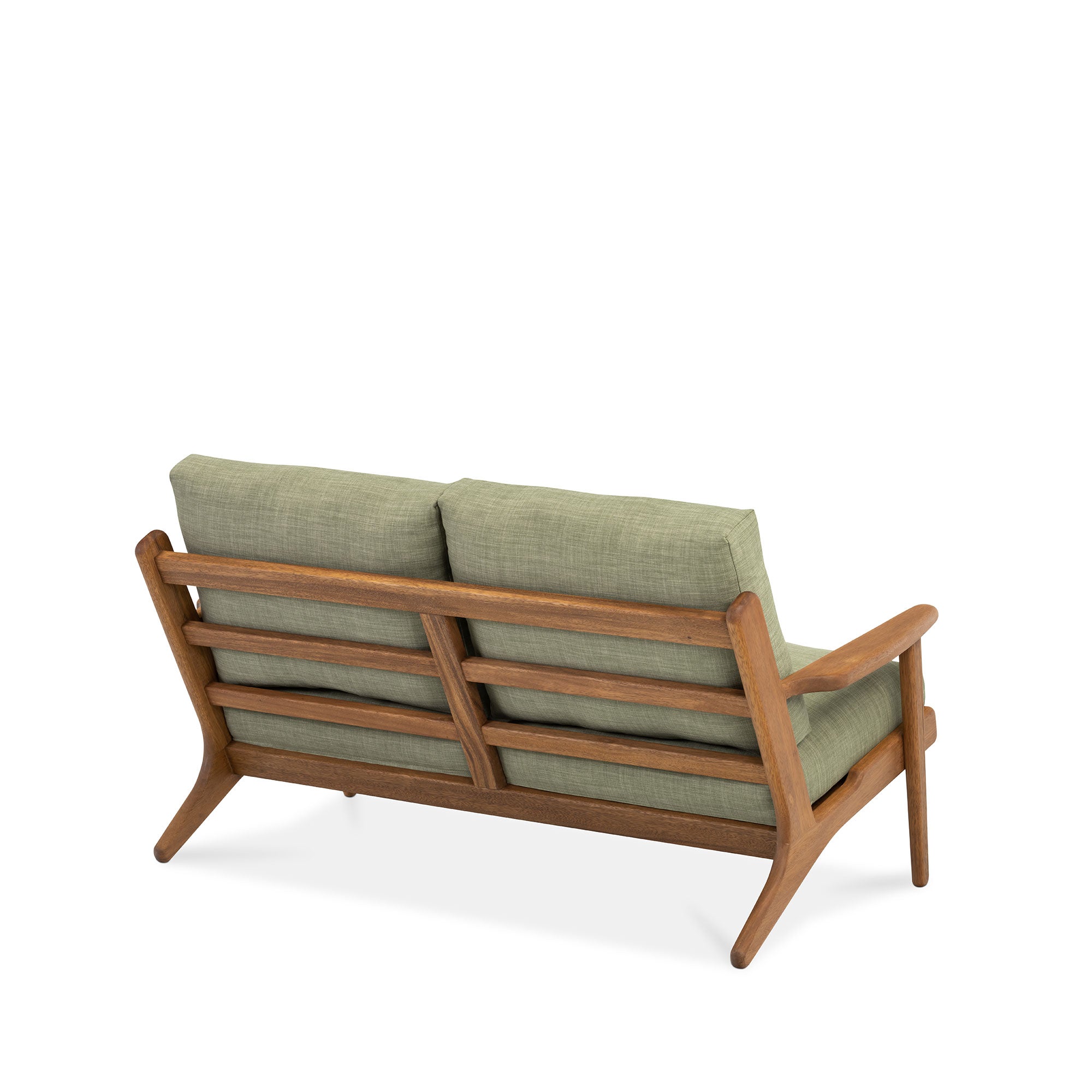Map 2 Seat Sofa Walnut Frame Sage Green Fabric