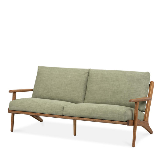 Map 3 Seat Sofa (Walnut Frame/Sage Green)