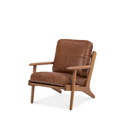 Map Armchair (Walnut Frame/Brown Leather)