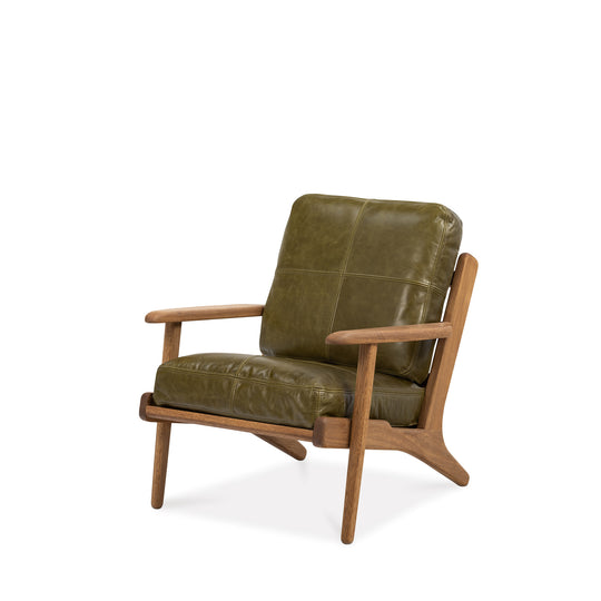 Map Armchair (Walnut Frame/Green Leather)