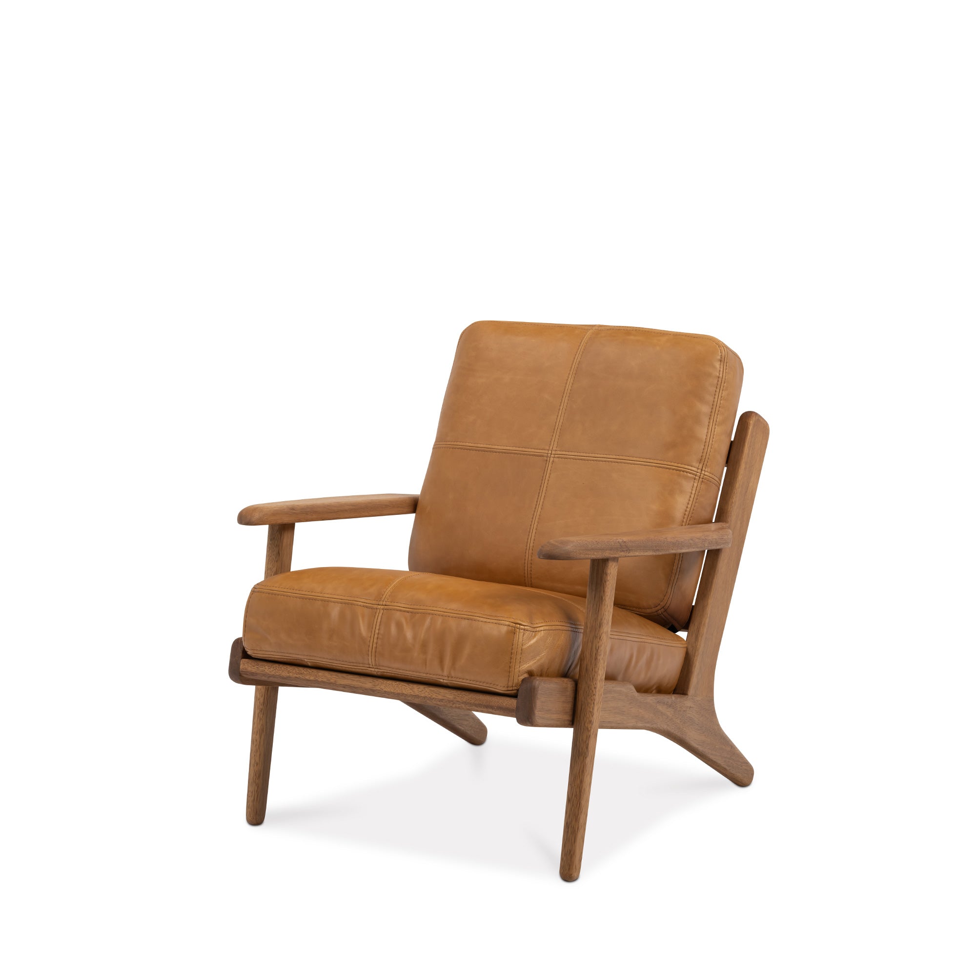 Map Armchair - Walnut Frame & Leather Cushions