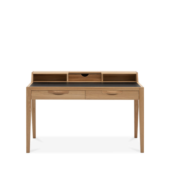 Writers Desk Elm - Black Leather